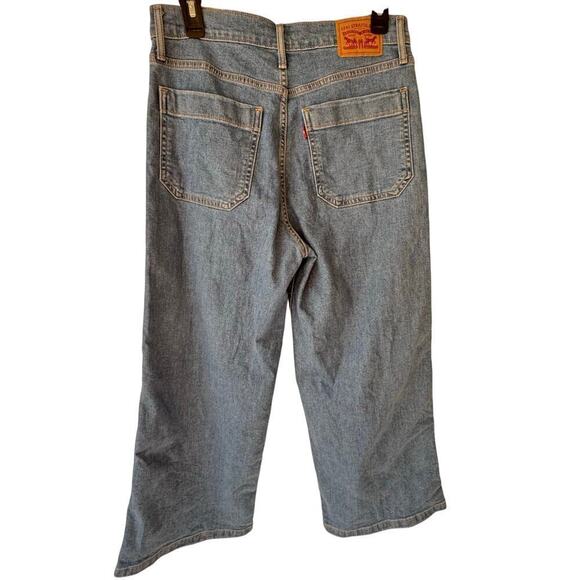 Levis Womens Mile High Cropped Wide Leg Jeans W 29 Button Fly Fisherman Sailor - Picture 4 of 15